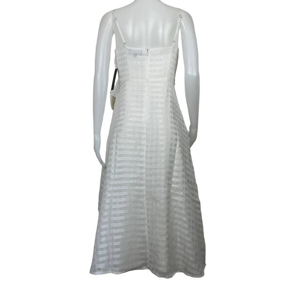 Lulus Holding On White Plaid Mesh Midi Vacation Summer Dress M NWT - Picture 6 of 10